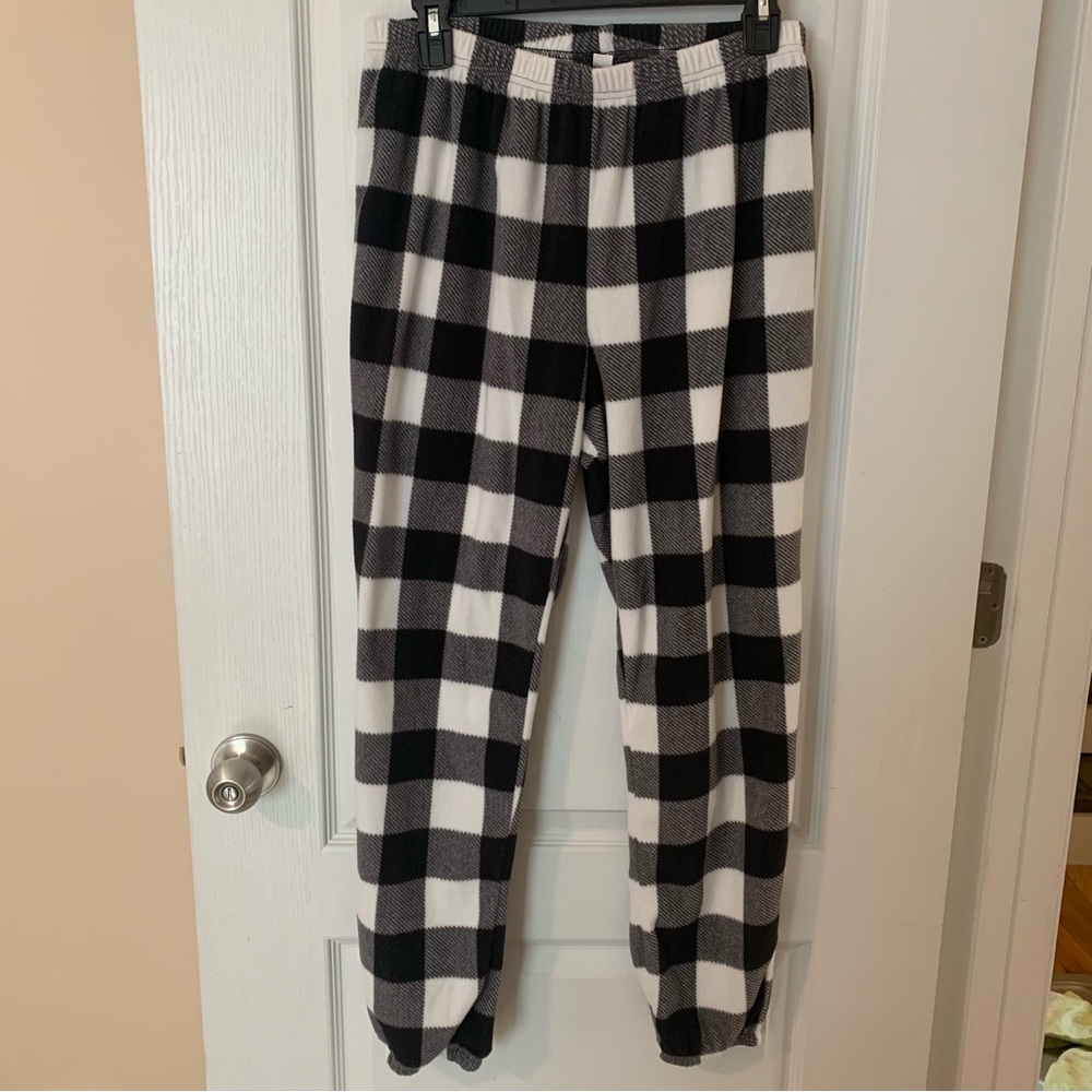 Buffalo plaid fleece pajama pants